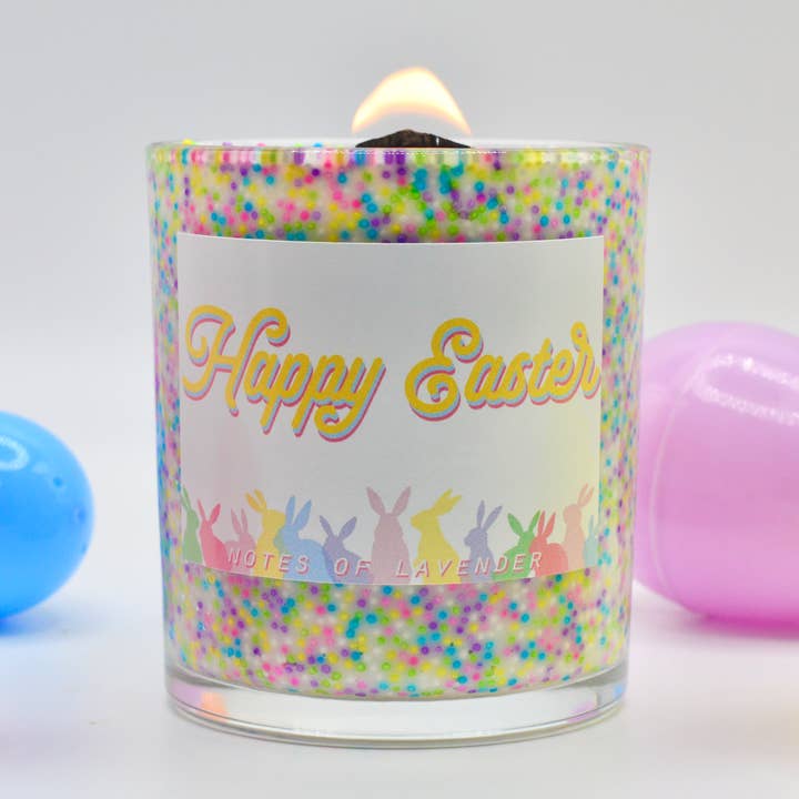 Easter Bunny Pastel Lavender Spring Sprinkle Candle for wholesale by Continue Good