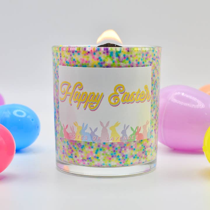 Easter Bunny Pastel Sprinkled Candle for wholesale by Continue Good