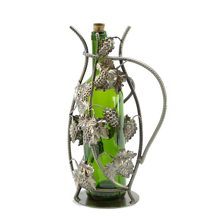 13" Wine Bottle HolderGrapes for wholesale by Three Star IM/EX Inc.
