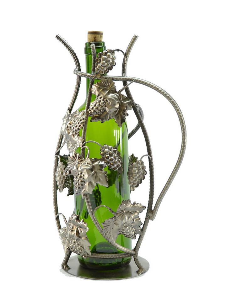 13" Wine Bottle HolderGrapes for wholesale by Three Star IM/EX Inc.