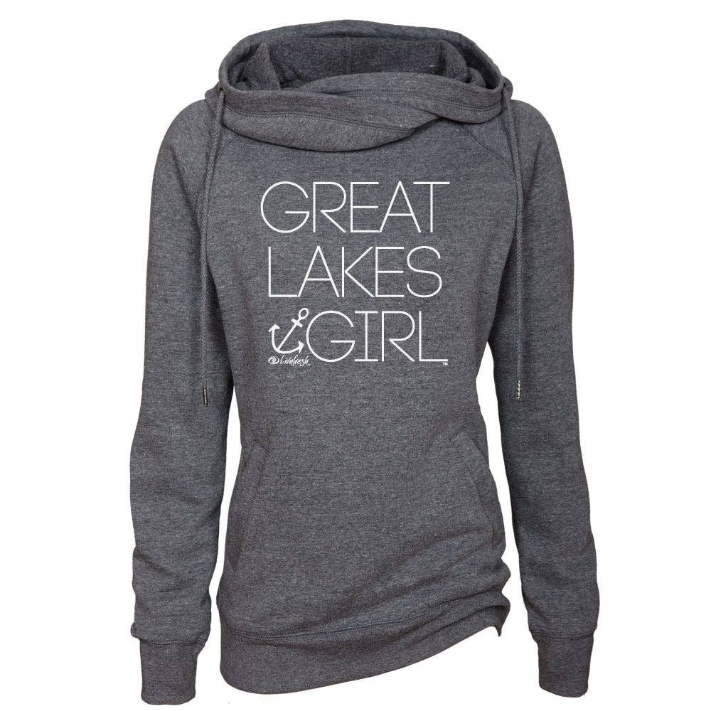 LIVNFRESH - Wholesale Hoodie - Women's - "Great Lakes Girl" Women's Classic Funnel Neck Pullover Hood5