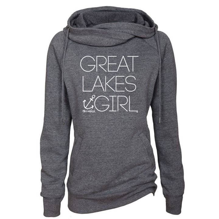 LIVNFRESH - Wholesale Hoodie - Women's - "Great Lakes Girl" Women's Classic Funnel Neck Pullover Hood5