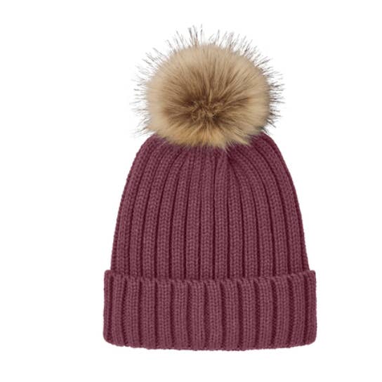 Mad River - Wholesale Beanie - Women's - Faux Fur Pom Beanie with Custom Vegan Leather Patch4