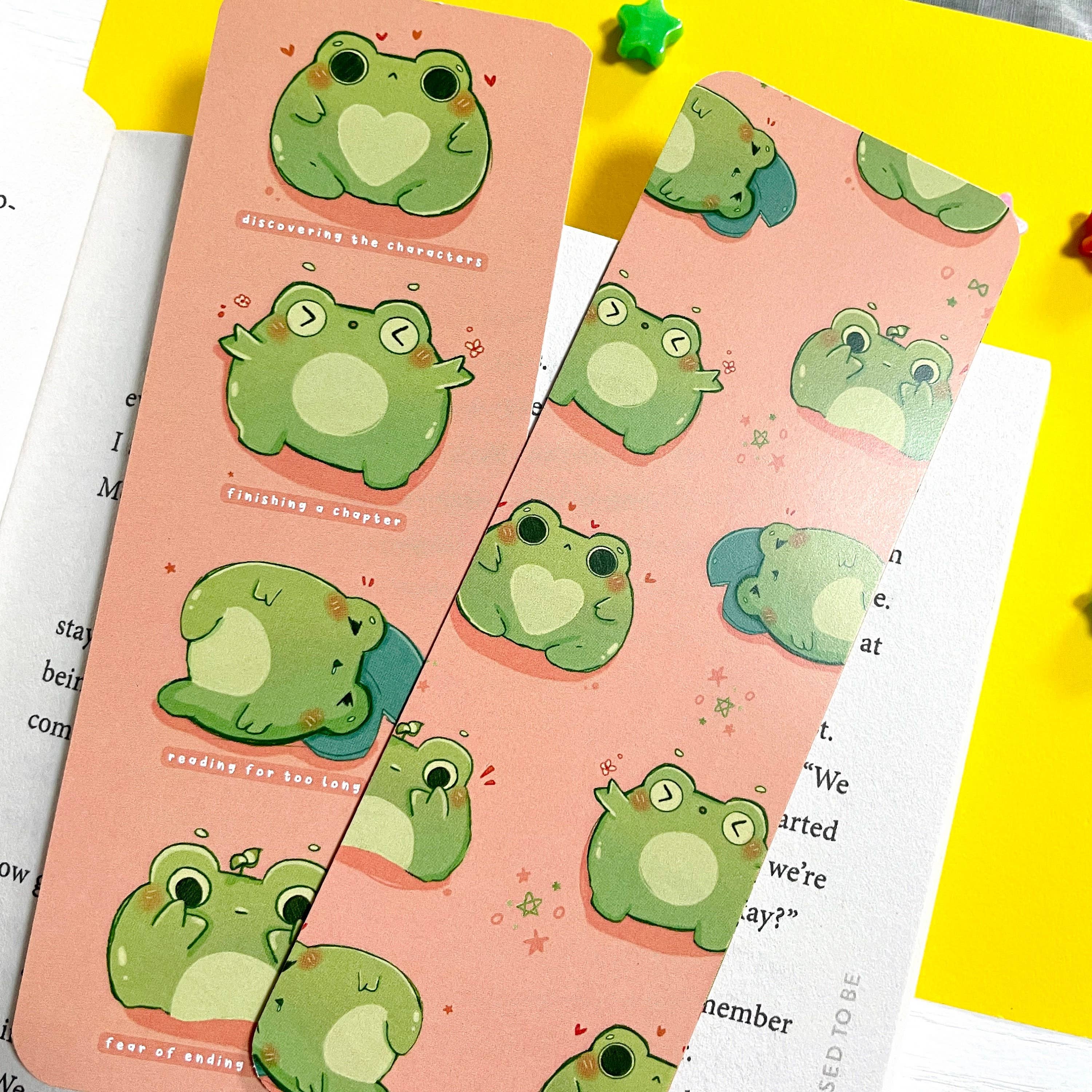 BubblesArtCraft - Vendita all'ingrosso Segnalibro - Segnalibro rana | Frog Art | Segnalibro carino | Doppia stampa4