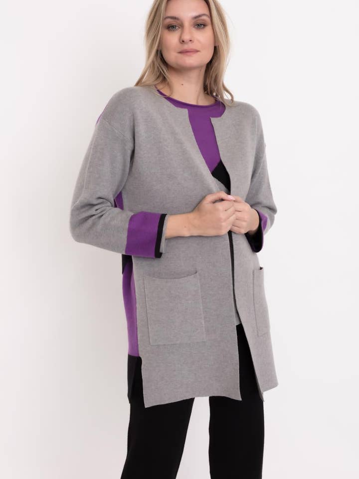 COLOR BLOCK CARDIGAN B2B for wholesale by CMS Love