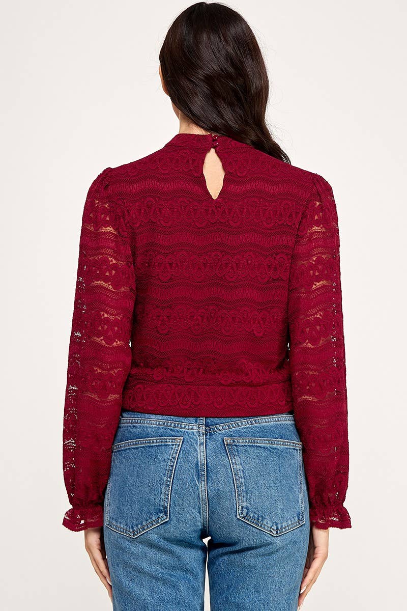 Vanilla Monkey - Wholesale Knit Top - Women's - Long Sleeve Lace Top5