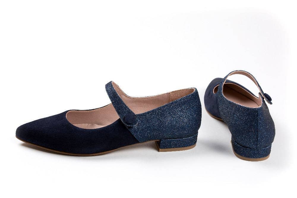 Zapatos Cortel - Vendita all'ingrosso Ballerine - Donna - Scarpa in pelle Mercedita blu navy con glitter Dorothy2