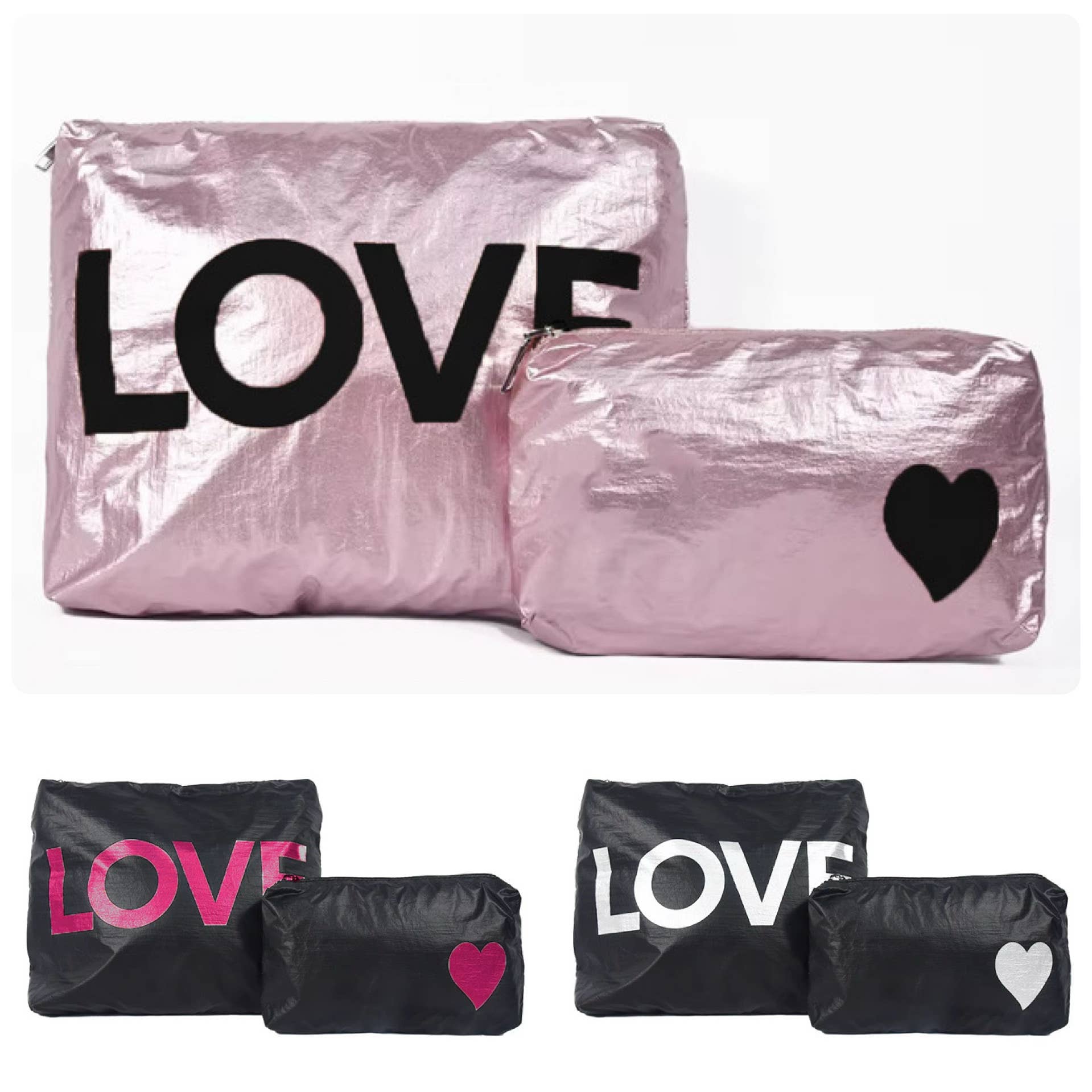 lil darlings inc - Wholesale Makeup/Cosmetic Bag - Makeup bag love heart SET6