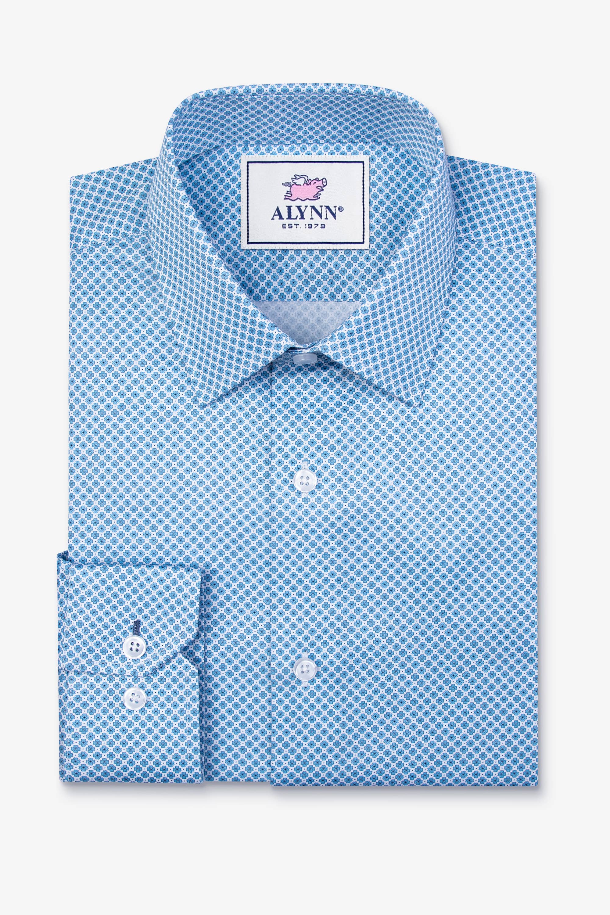 Alynn - Wholesale Button Down Shirt - Men's - Porter Slim Fit Blue Dress Shirt by Alynn  0