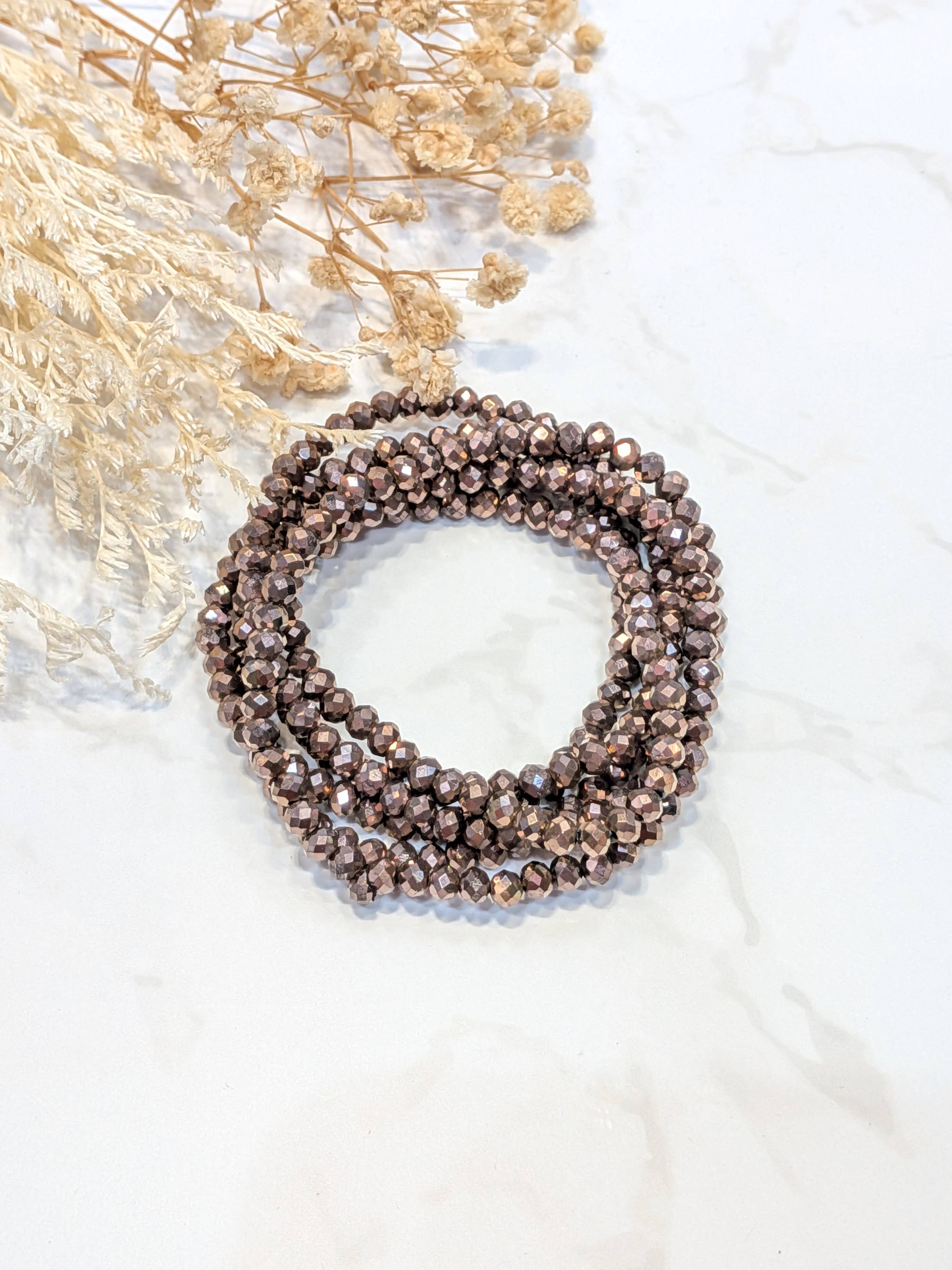 LOLO & YAYA - Vente Bracelets maillon et chaîne - Bracelet élastique Crystal opaque multi tours8