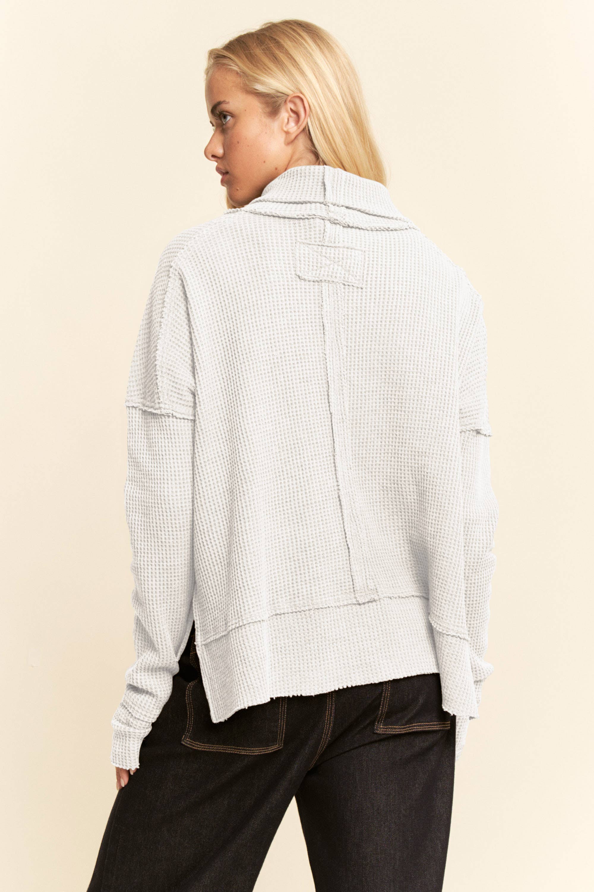 Davi & Dani - Wholesale Sweatshirt - Women's - TURTLE NECK SIDE SLIT SWEATSHIRTS4