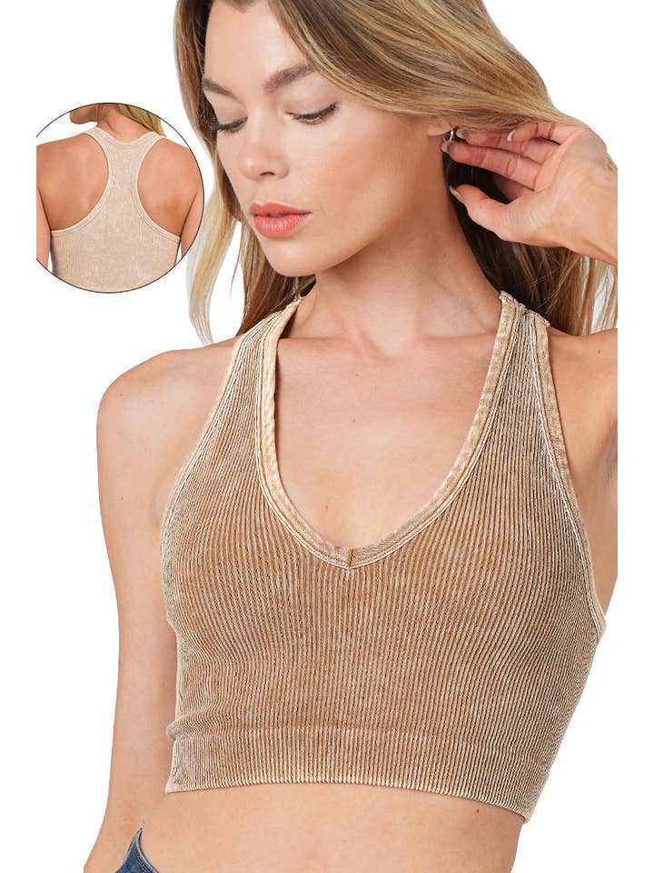 42POPS - Wholesale Tank Top - Women's - `.42POPS Premium Washed Seamless Rib Crop Tank36