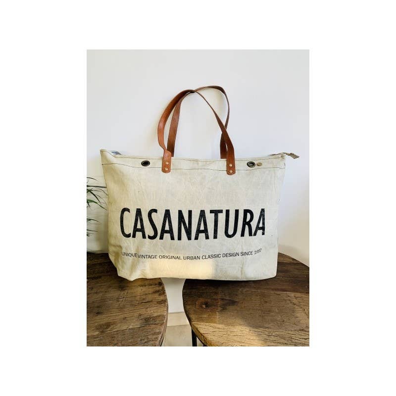 Casa Natura Design SL - Wholesale Tote Bag - Women's - Large Rectangular Bag Zipper Leather Handle - SKYLAR SK115