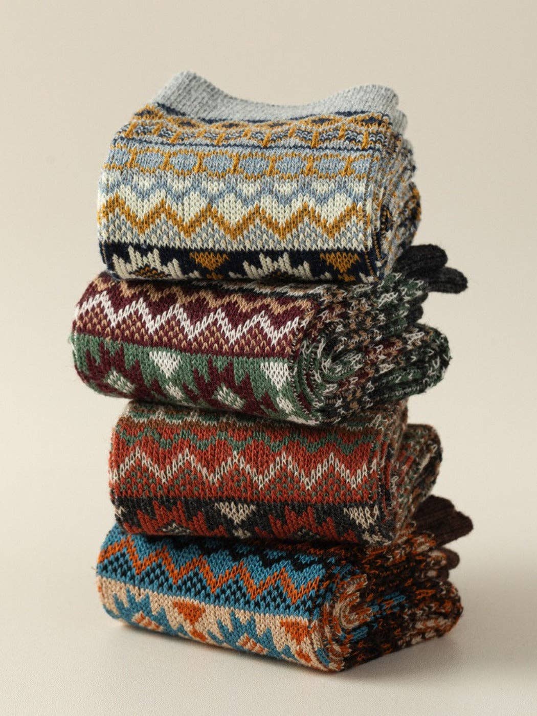 Funkyrel® Atzbranding Limited - Vendita all'ingrosso Calzini - Donna - Rufia - Calze Invernali Boho Retro a Metà Polpaccio7