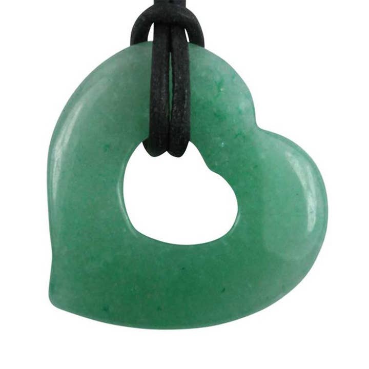 Green aventurine heart donut 30mm Brazil A for wholesale by La Boîte à Cailloux