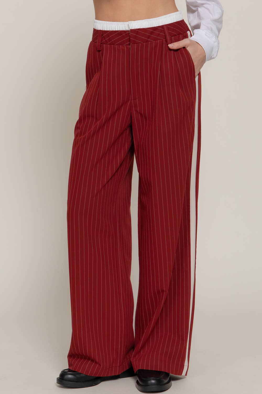 Active Basic | Active USA - Wholesale Pants - Women's - Side Stripe Detail Y/D Stripe Long Pants14