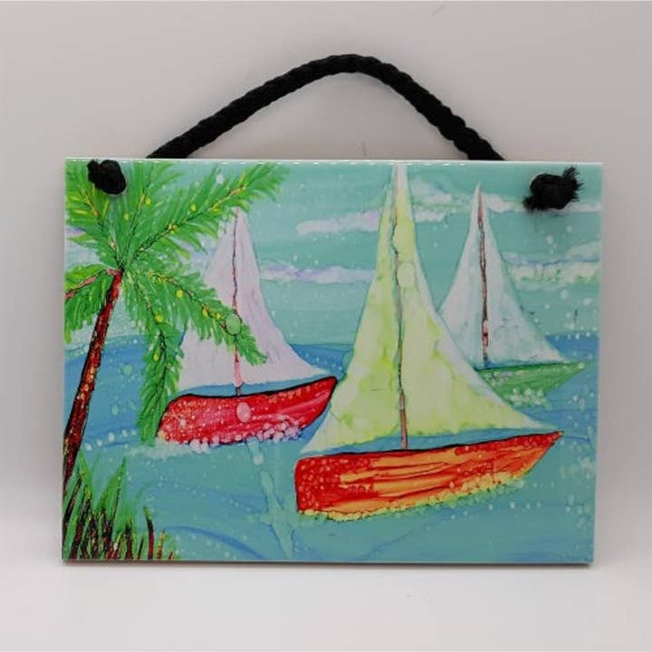 Segelboote Keramikfliesen für den Großhandel von Florida Vibes Art / Mungo Key Designs