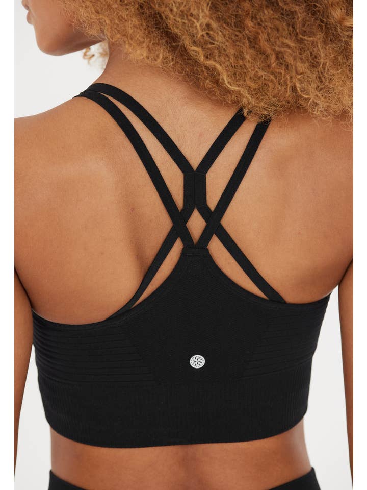 YUMAN - Wholesale Sports Bra - Women's - Athlecia Foan Seamless Comfort Sports Bra, Black
