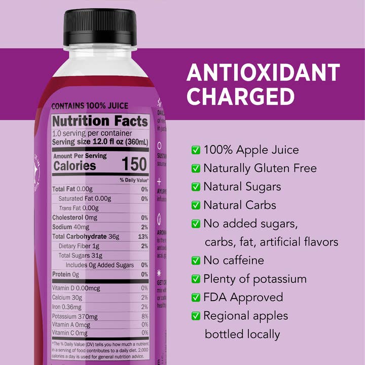 PANACHE. Infused Juices. Cider - Wholesale Wellness Juice/Tonic - Aronia Berry Infusion: Anti-oxident help.