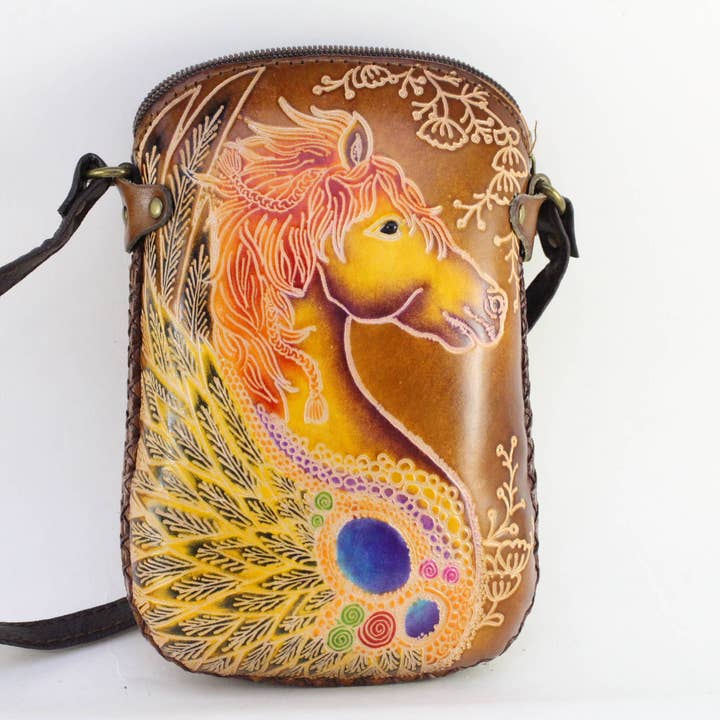 Cuir Cheval Pochette sac à main sac à main bandoulière pour la vente par Sunflower Handmade leather inc