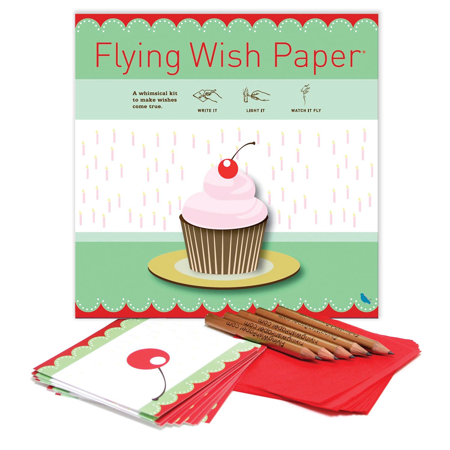 FLYING WISH PAPER ® - Wholesale Birthday Card - BIRTHDAY CUPCAKE – 50 WISH PAPER™ Birthday Wish-making Craft2