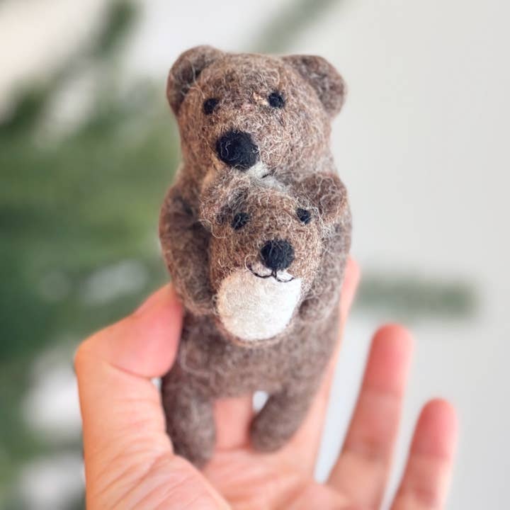 Felt Finger Puppet: American River Otter for wholesale by Ganapati