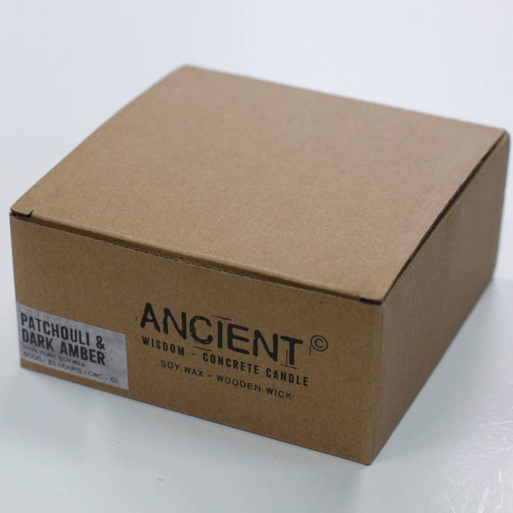 AWGifts Europe - Wholesale Jar/Filled Candle - Large Concrete Soy Candle - Patchouli & Dark Amber1