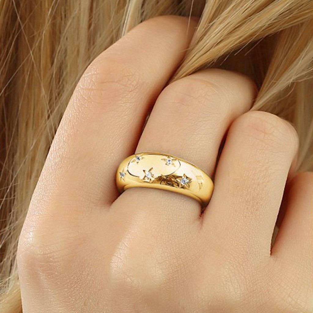 Spero London - Wholesale Multi-Stone Ring - Celestial Star Sterling Silver Dome Ring With Stones4