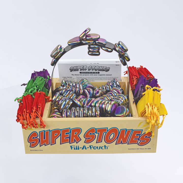 Wooden Super Stones Display - Display Only for wholesale by GeoCentral