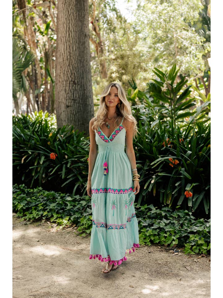 Piti Cuiti – Großhandel Kleid – Damen – LANGES KLEID SASHA AQUA8