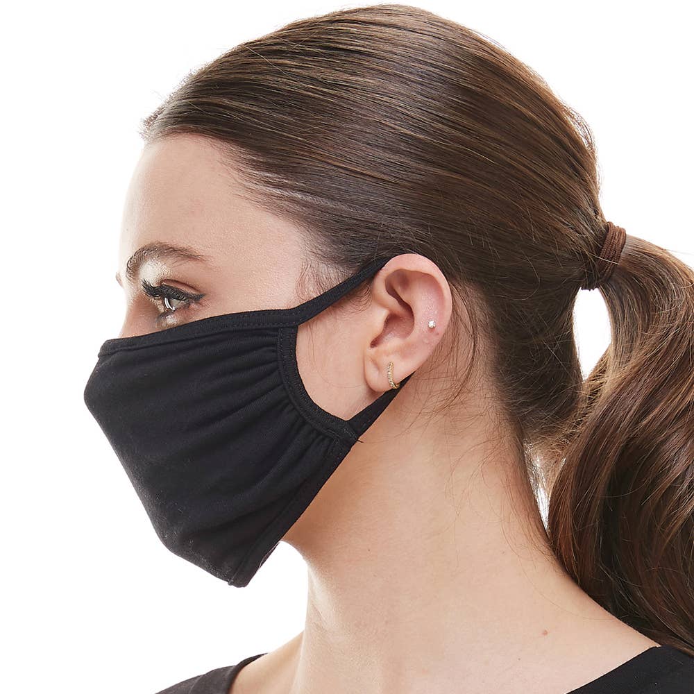 USA made reusable black fabric face mask with 2 free filter for wholesale on Faire4