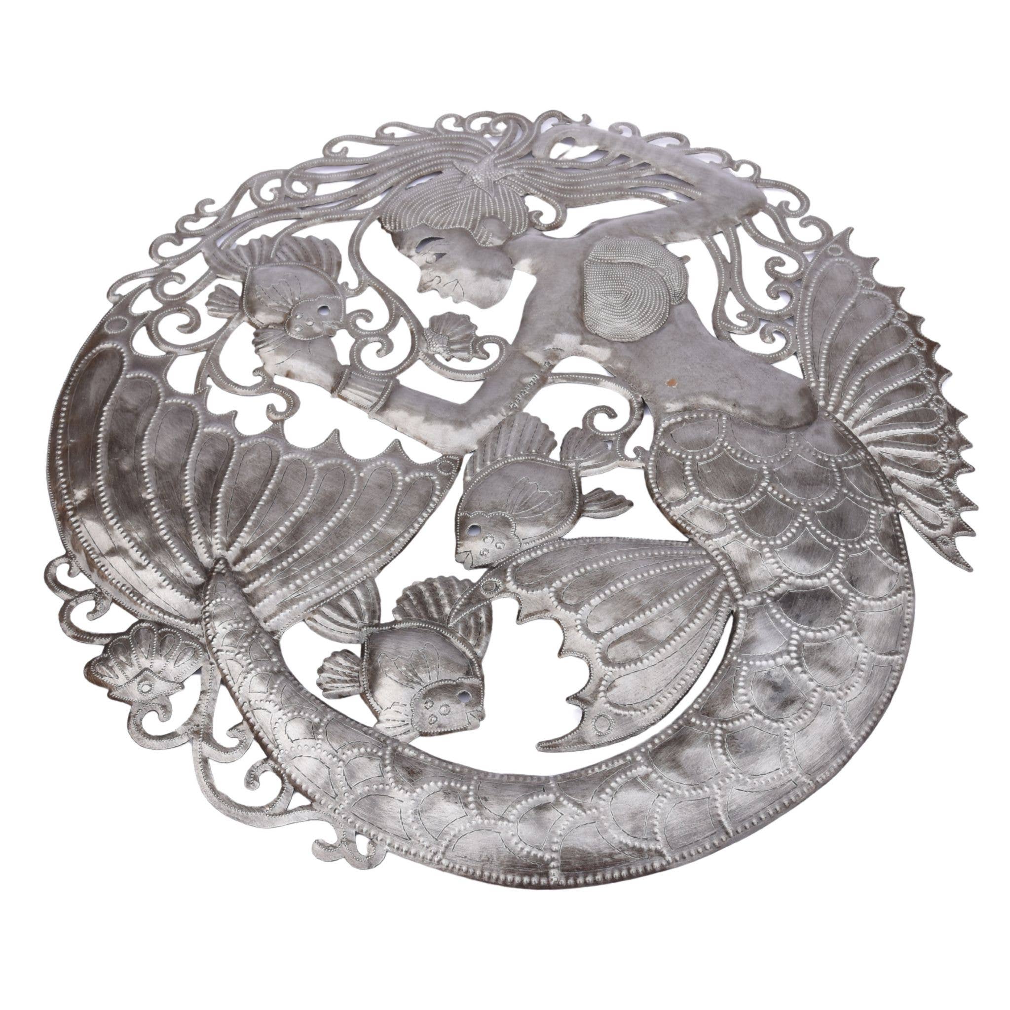 Haiti Fair Trade~ It's Cactus - Wholesale Wall Accent - Haitian Metal Mermaid & Fish Wall Art – 23" Fair Trade1