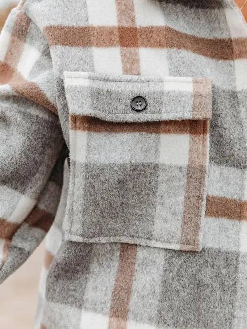 Lovesoft – wholesale Shirt Jacket/Shacket - Women’s – Green Plaid Button Flannel Shirt Jacket