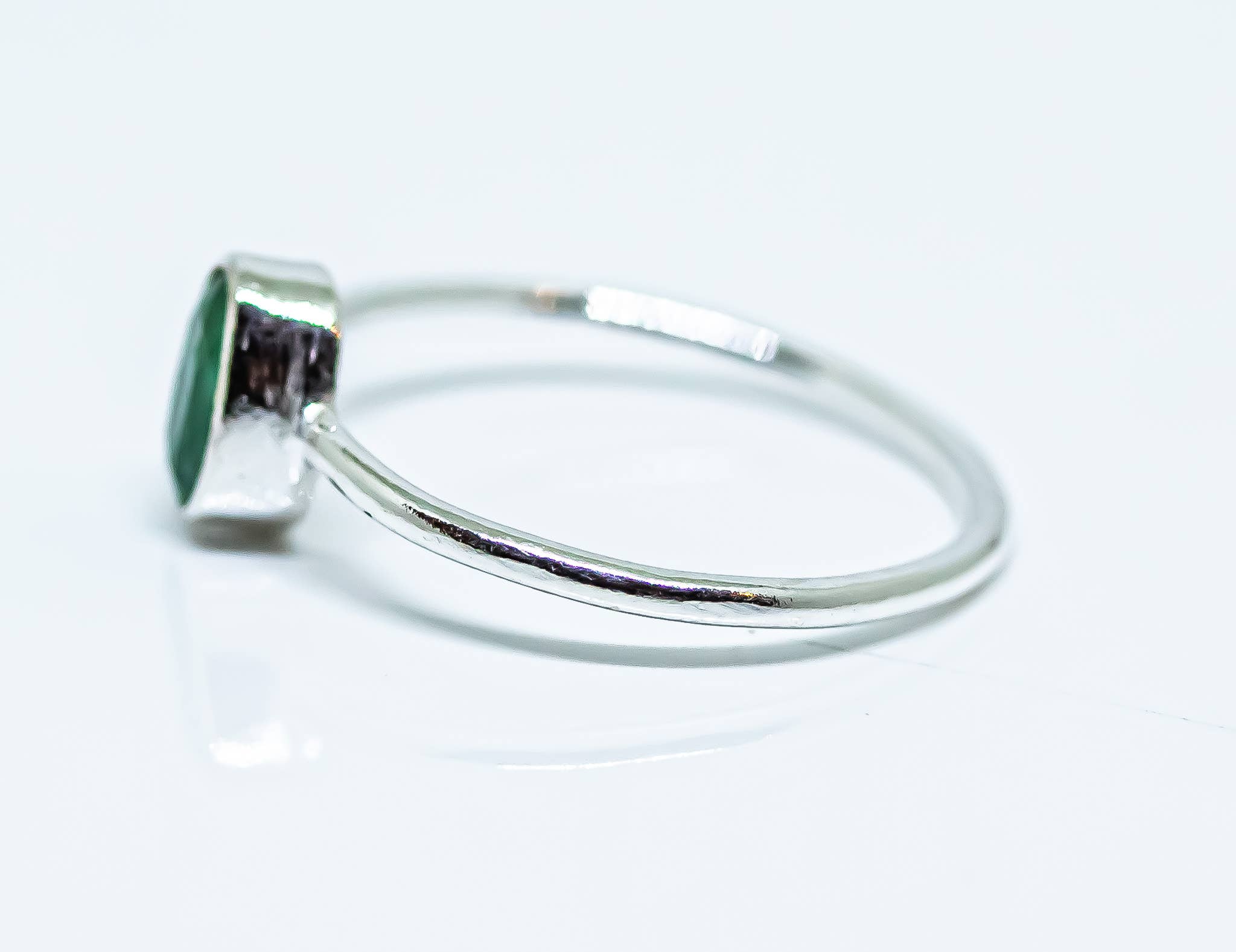 Quasar Gems USA - Vente Solitaire - Bague émeraude en argent sterling  2