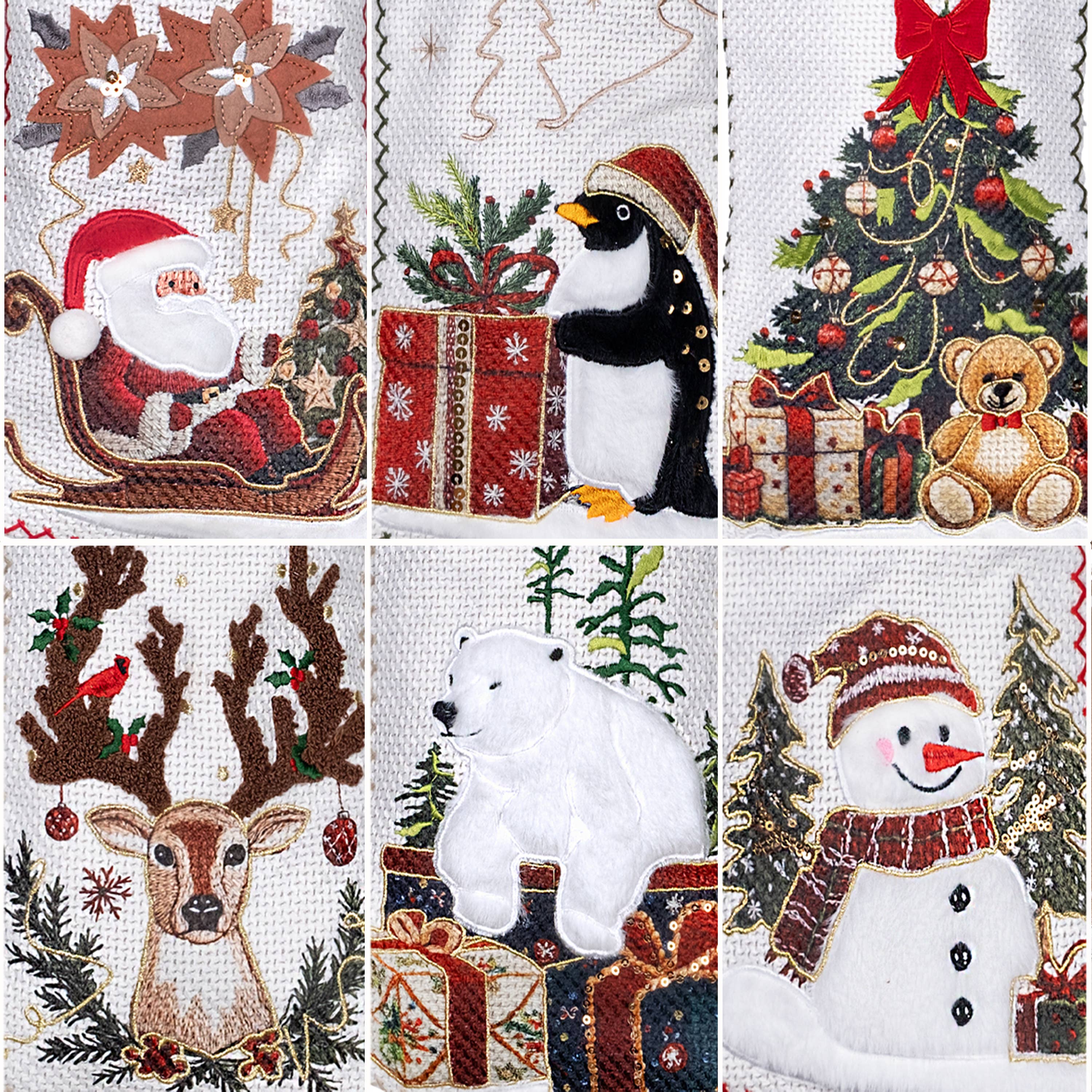 GEXWORLDWIDE - Wholesale Holiday Stocking - New Vintage Stitched Christmas Stockings Holiday Decor9