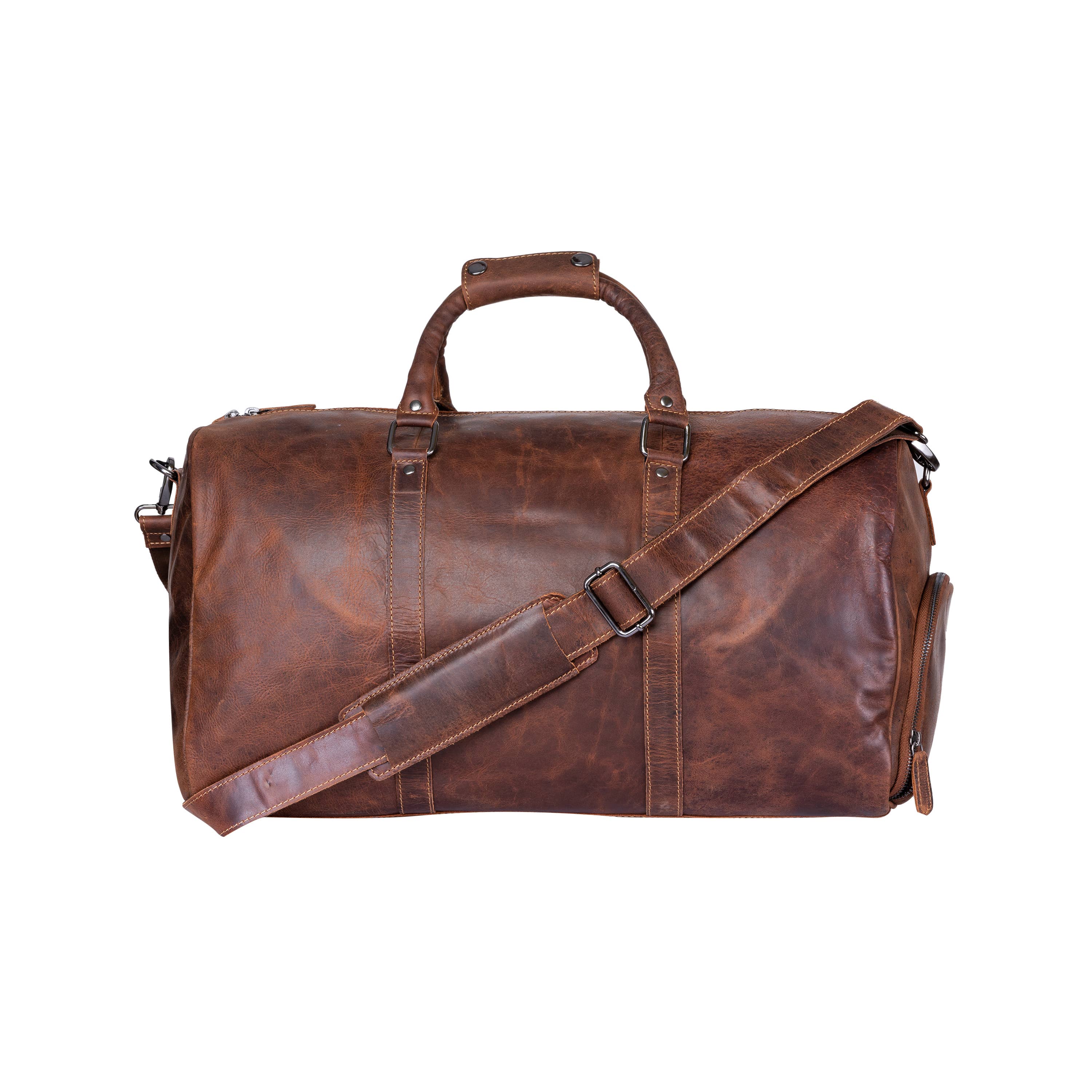 Greenwood Leather - Wholesale Weekender Bag - Unisex - Leather Overnight Bag Milan - Rugged Leather - Sandal8