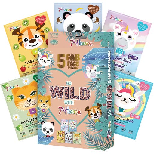 7th Heaven Go Wild Animal Face Mask Set - Nourishing & Playful Skincare Bundle for wholesale by 7th Heaven