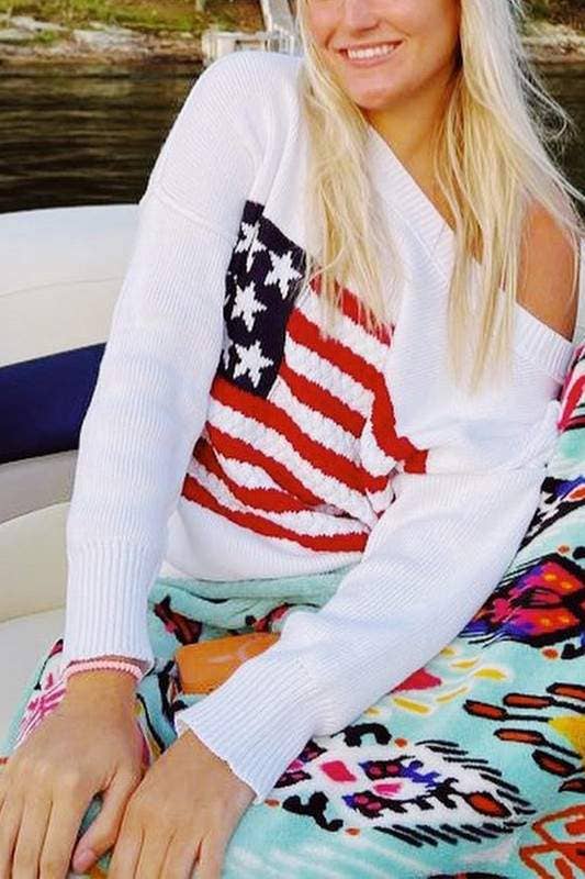 Queen Fashion - Wholesale Knit Sweater - Women's - us flag knitted sweater9