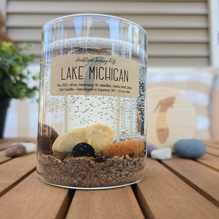 Lake Escape Candle Co. - Wholesale Jar/Filled Candle - 10 oz. Classic Lake Michigan Gel Candle (2-Wicks)