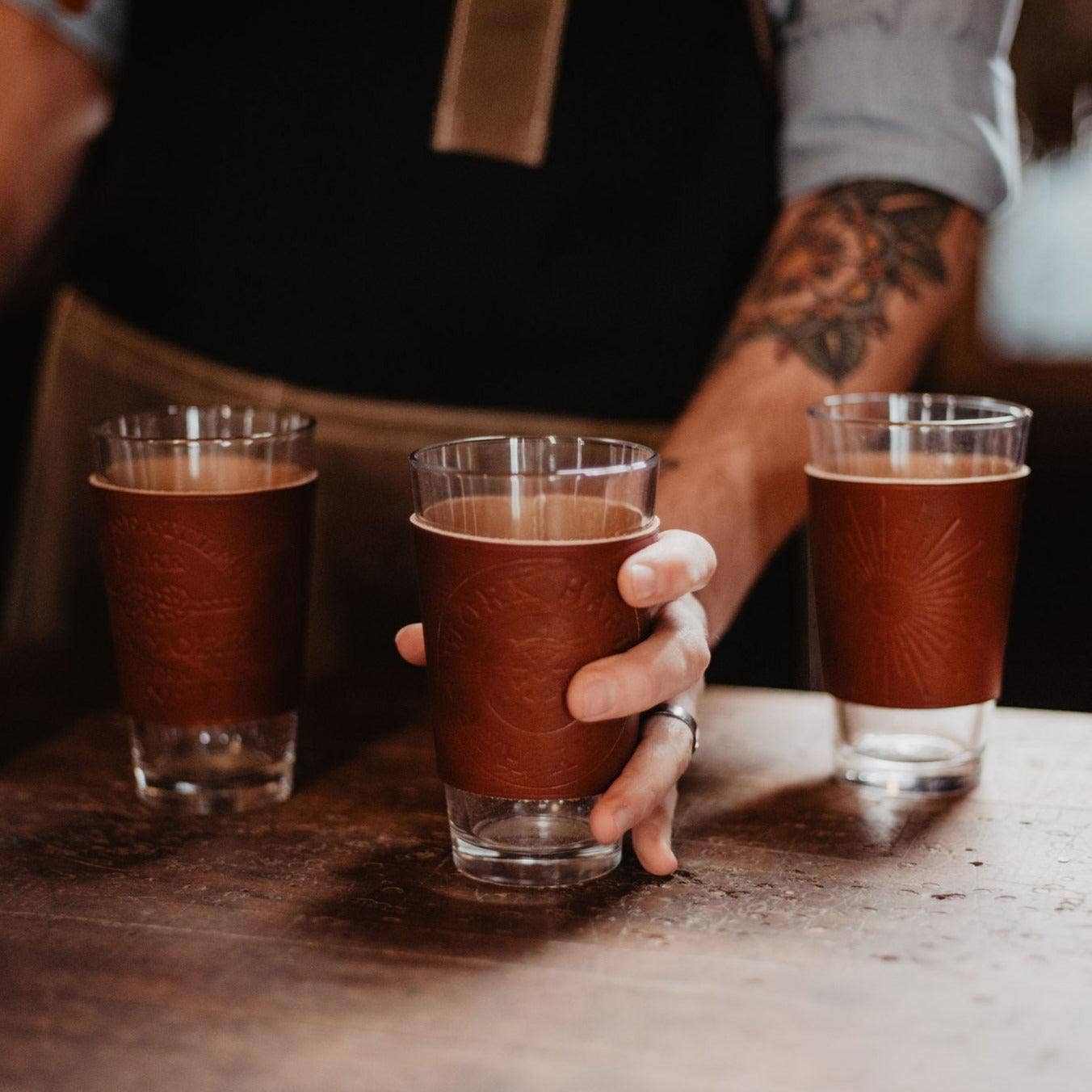 The Local Branch - Wholesale Beer Glass/Mug - Custom Leather Pint Glass3