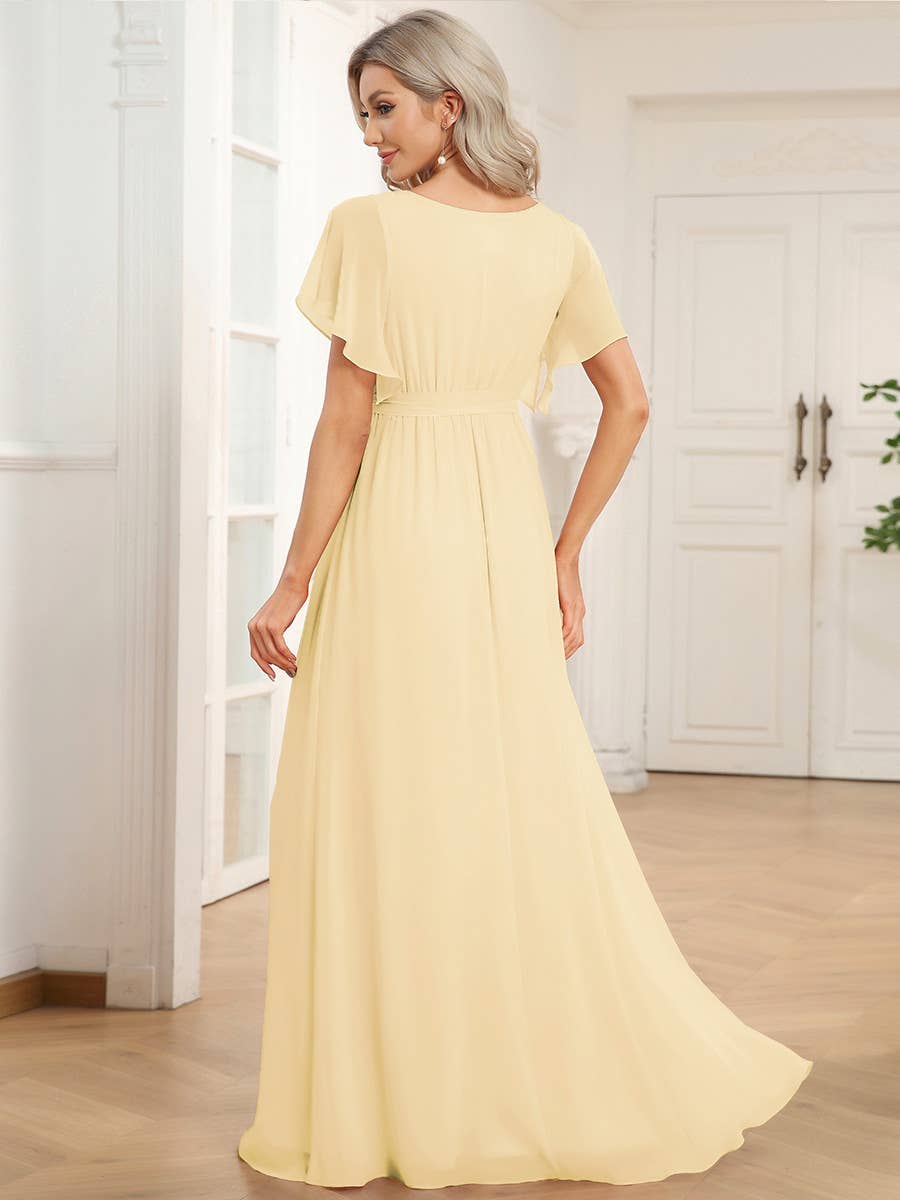 Ever-Pretty - Vendita all'ingrosso Abito da sera - Donna - Abito da damigella con scollo a V profondo e maniche a volant47