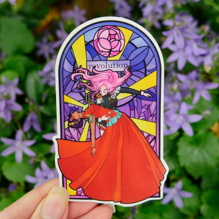 Stained Glass Revolutionary Girl Utena Clear Sticker | Anime for wholesale by Meg-chan Doodles