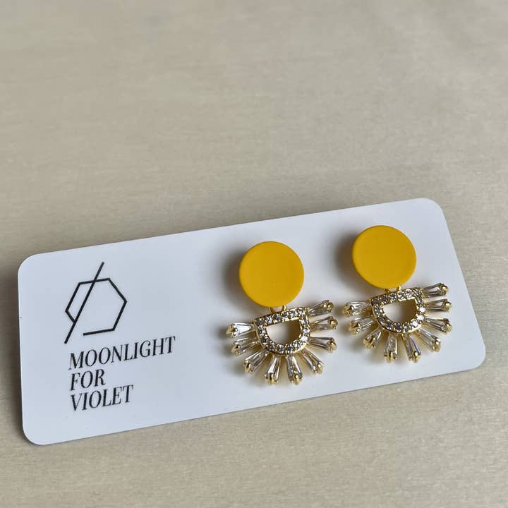 Fan Pave Dangles - 15 Colours Available for wholesale by Moonlight for Violet