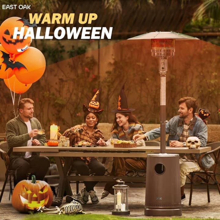 Bronze 50,000 BTU Outdoor Patio Heater With Table Design Feature for wholesale on Faire9