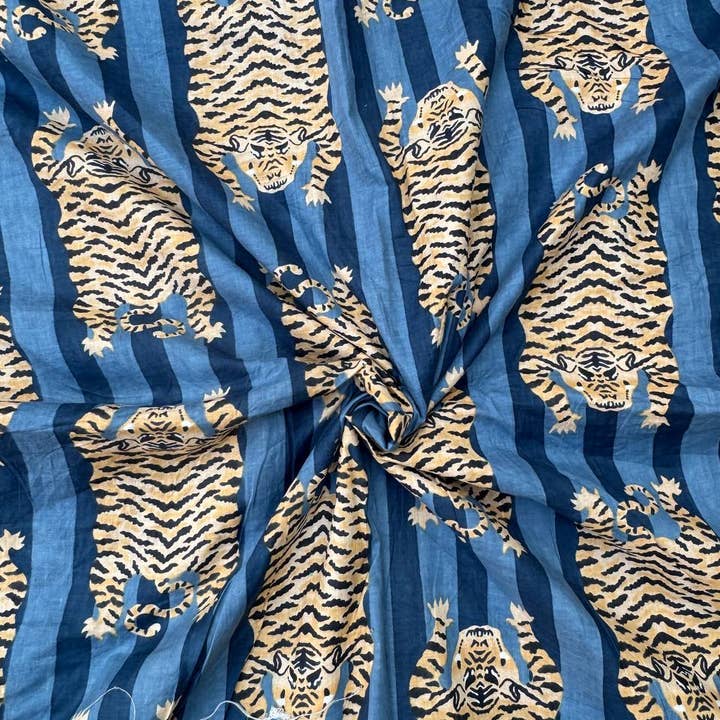 bhavnas boutique - Wholesale Fabric Paint - Tiger Printed Cotton Women Clothing Dress Fabric By The Yard1