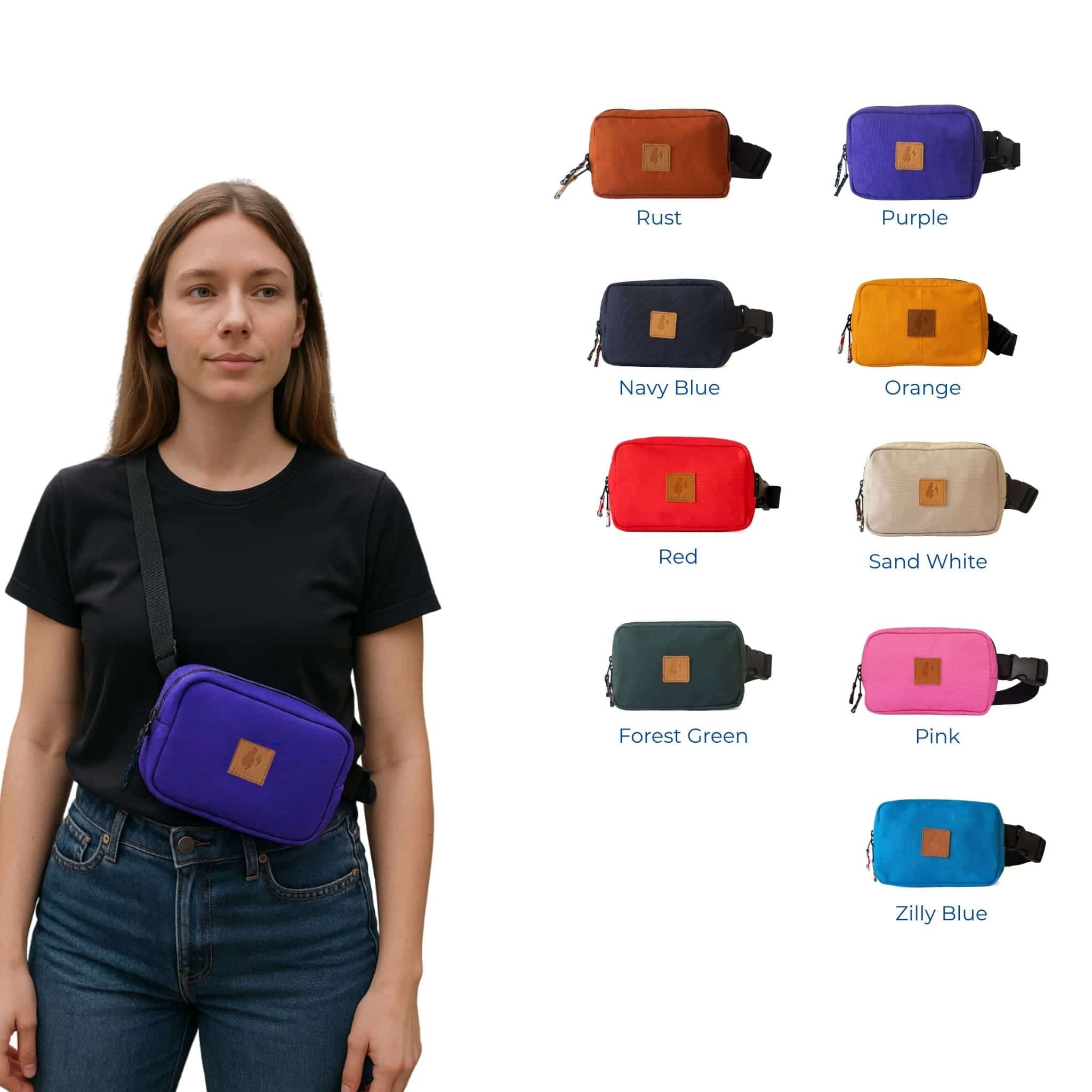Ecodunia - Wholesale Belt Bag - Unisex - Canvas Crossbody Belt Bag Pouch, The Everywhere Belt Bag 1L52