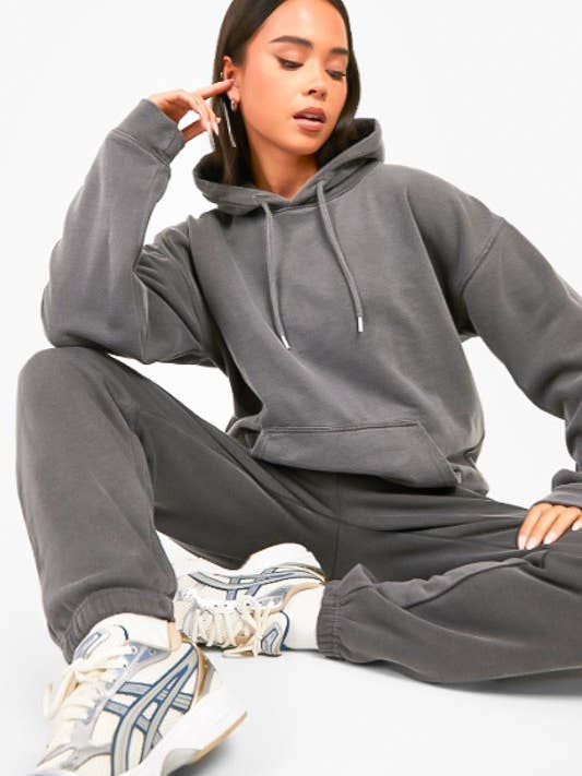 Charcoal Casual Athleisure Hoodie & Sweat 2 Piece Set
for wholesale by ONELEVEN & CO.