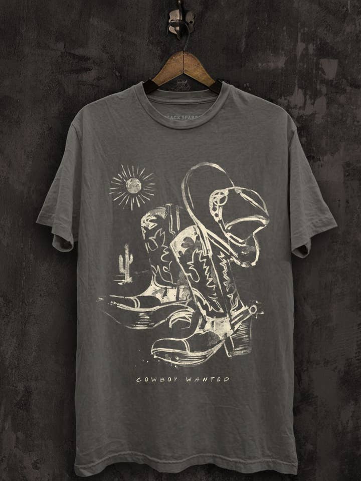 Cowboy Wanted Graphic Top for wholesale by Lotus Fashion Collection