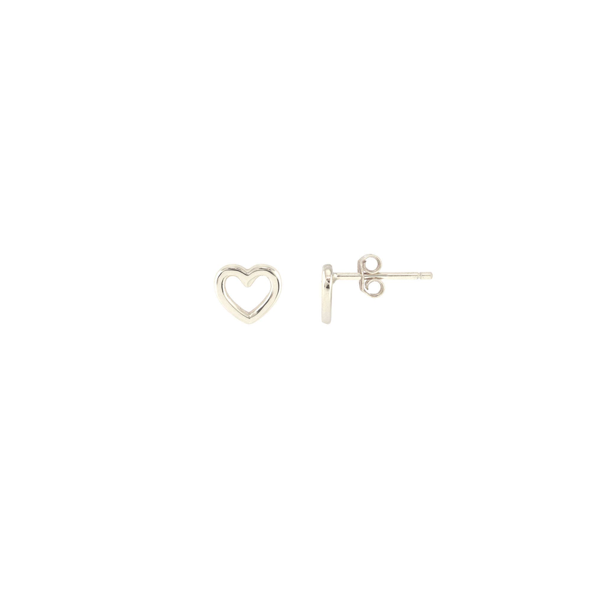Kris Nations - Wholesale Stud/Post Earrings - Heart Outline Stud Earrings 18K Gold Vermeil | Sterling Silver Nickel Free Hypoallergenic Ships from CA4