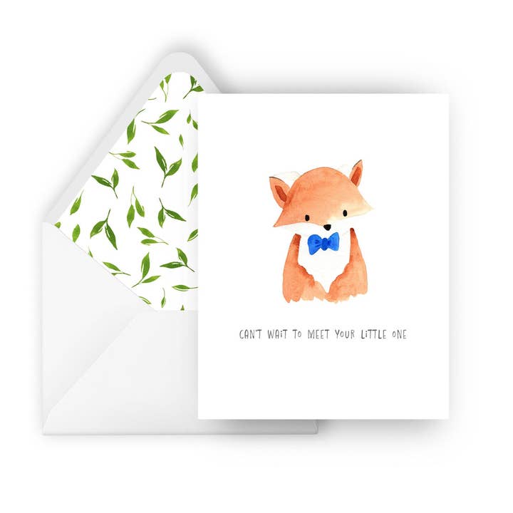 can't wait to meet your little one greeting card for wholesale by Audrey Ra Design